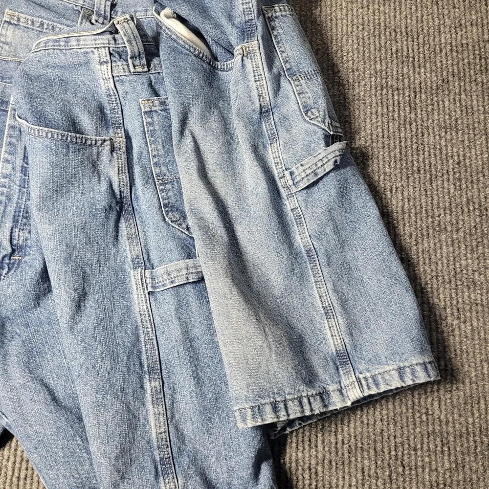 2 Pair Wrangler Carpenter Shorts‎ Denim Size 36 Men Blue Jean Shorts Work Wear